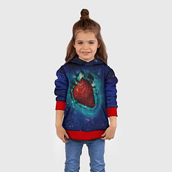 Толстовка-худи детская Сладкая Космическая Ягодка, цвет: 3D-красный — фото 2