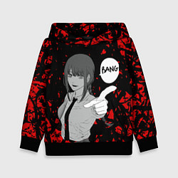 Толстовка-худи детская Человек Бензопила Макима Стреляет Bang, цвет: 3D-черный