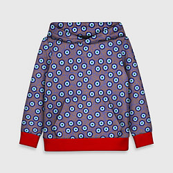 Толстовка-худи детская Глаза от сглаза паттерн крупно, цвет: 3D-красный