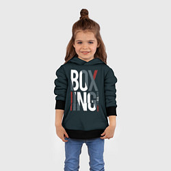 Толстовка-худи детская Бокс - Boxing, цвет: 3D-черный — фото 2
