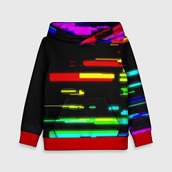 Толстовка-худи детская Color fashion glitch, цвет: 3D-красный