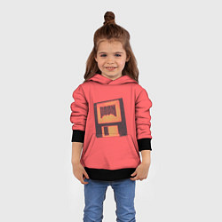 Толстовка-худи детская Дискета Дум, цвет: 3D-черный — фото 2