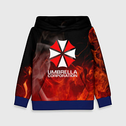 Толстовка-худи детская Umbrella Corporation пламя, цвет: 3D-синий