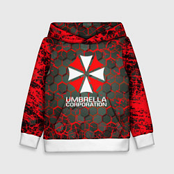 Толстовка-худи детская Umbrella Corporation соты, цвет: 3D-белый