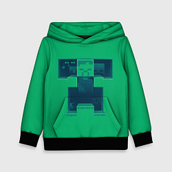 Толстовка-худи детская Побег от криперов, цвет: 3D-черный