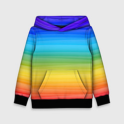 Толстовка-худи детская РАДУЖНЫЙ ДИЗАЙН - РАДУГА, цвет: 3D-черный