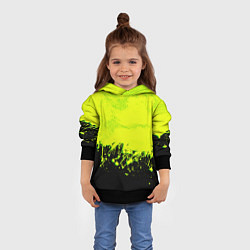 Толстовка-худи детская НЕОНОВЫЕ БРЫЗГИ КРАСКИ, цвет: 3D-черный — фото 2