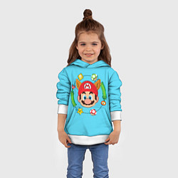 Толстовка-худи детская Марио с ушками, цвет: 3D-белый — фото 2