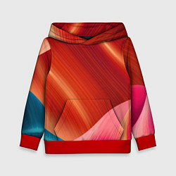 Толстовка-худи детская Структура линий, цвет: 3D-красный