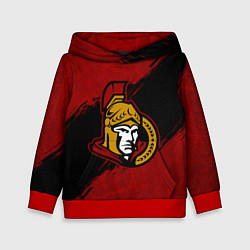 Толстовка-худи детская Оттава Сенаторз , Ottawa Senators, цвет: 3D-красный