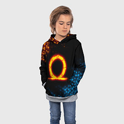 Толстовка-худи детская GOD OF WAR CRATOS FIRE SYMBOL RUNE, цвет: 3D-меланж — фото 2