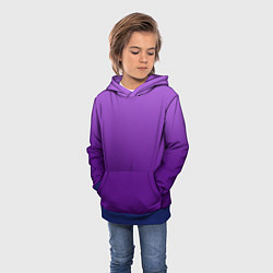 Толстовка-худи детская Красивый фиолетовый градиент, цвет: 3D-синий — фото 2