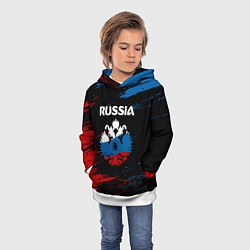 Толстовка-худи детская Russia Герб в стиле, цвет: 3D-белый — фото 2