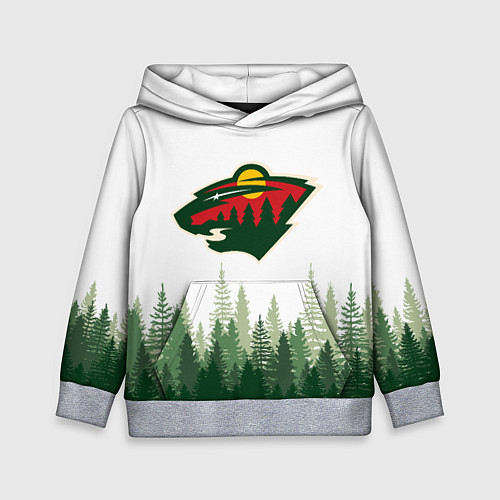 Детская толстовка Minnesota Wild, Миннесота Уайлд Лес / 3D-Меланж – фото 1