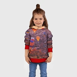 Толстовка-худи детская Невероятно Красивые Воздушные Шары!, цвет: 3D-красный — фото 2