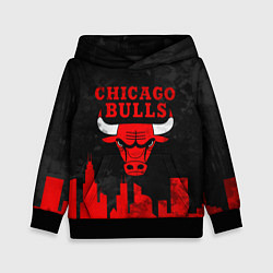 Толстовка-худи детская Chicago Bulls, Чикаго Буллз Город, цвет: 3D-черный