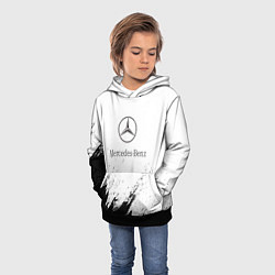 Толстовка-худи детская Mercedes-Benz - White texture, цвет: 3D-черный — фото 2