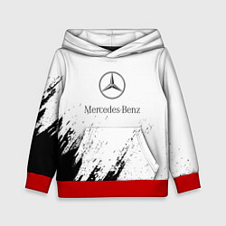 Толстовка-худи детская Mercedes-Benz - White texture, цвет: 3D-красный
