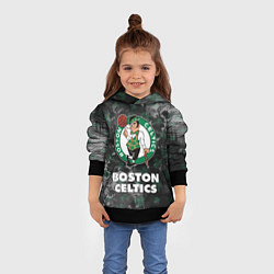 Толстовка-худи детская Бостон Селтикс, Boston Celtics, НБА, цвет: 3D-черный — фото 2