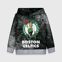 Толстовка-худи детская Бостон Селтикс, Boston Celtics, НБА, цвет: 3D-меланж