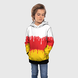Толстовка-худи детская Северная Осетия Алания потёки, цвет: 3D-черный — фото 2