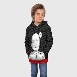 Толстовка-худи детская One Punch Man - Сайтама Ванпанчмен, цвет: 3D-красный — фото 2