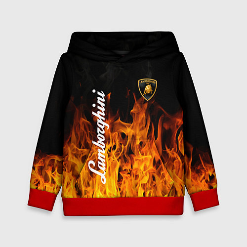 Детская толстовка Lamborghini пламя огня / 3D-Красный – фото 1