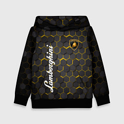 Толстовка-худи детская Lamborghini - Золотые соты, цвет: 3D-черный
