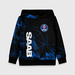 Толстовка-худи детская Сааб , Saab, цвет: 3D-черный