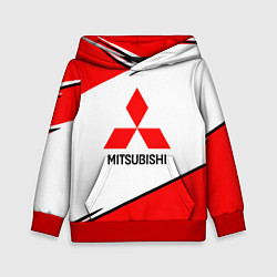 Толстовка-худи детская Mitsubishi Logo Geometry, цвет: 3D-красный