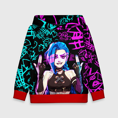 Детская толстовка JINX ДЖИНКС NEON PATTERN / 3D-Красный – фото 1