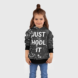 Толстовка-худи детская CRYPTO - JUST HODL IT Частицы, цвет: 3D-черный — фото 2