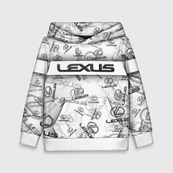 Толстовка-худи детская LEXUS BIG EMBLEMA PATTERN, цвет: 3D-белый