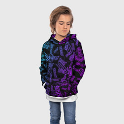 Толстовка-худи детская STI NEON PATTERN, цвет: 3D-белый — фото 2