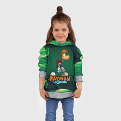 Толстовка-худи детская Rayman Legends Green, цвет: 3D-меланж — фото 2