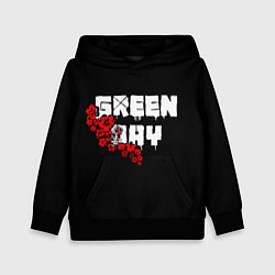 Толстовка-худи детская Green day Цветы, цвет: 3D-черный