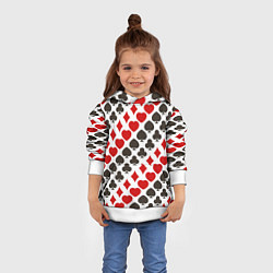 Толстовка-худи детская Карточные Масти Card Suits, цвет: 3D-белый — фото 2