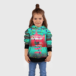 Толстовка-худи детская Fashion glitch 2088, цвет: 3D-черный — фото 2