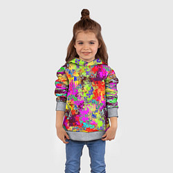 Толстовка-худи детская Пиксельный камуфляж Токсик, цвет: 3D-меланж — фото 2