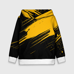 Толстовка-худи детская Black and yellow grunge, цвет: 3D-белый