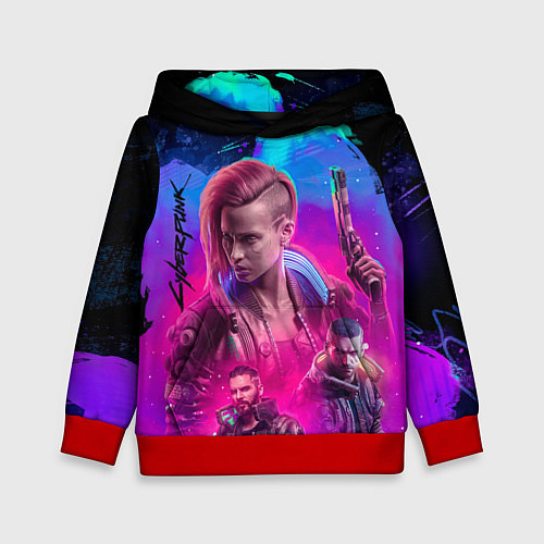 Детская толстовка Vi Ви Cyberpunk 2077 / 3D-Красный – фото 1