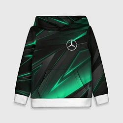 Толстовка-худи детская MERCEDES-BENZ AMG NEON STRIPES PETRONAS, цвет: 3D-белый