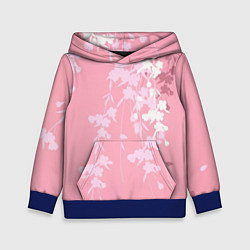 Толстовка-худи детская Цветущая ива, цвет: 3D-синий