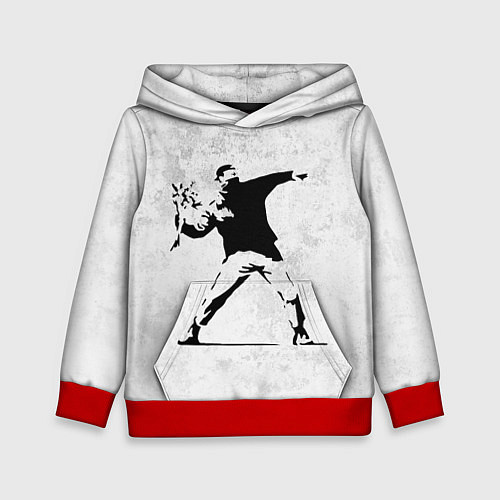 Детская толстовка BANKSY БУНТ RIOT БЭНКСИ / 3D-Красный – фото 1