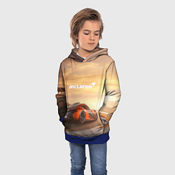 Толстовка-худи детская McLaren - легендарная гоночная команда!, цвет: 3D-синий — фото 2