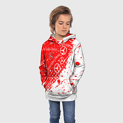 Толстовка-худи детская Mercedes Паттерн Брызги красок, цвет: 3D-белый — фото 2