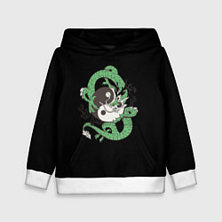 Толстовка-худи детская Зеленый dragoon, цвет: 3D-белый