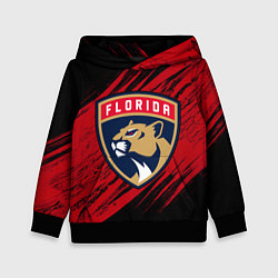 Толстовка-худи детская Florida Panthers, Флорида Пантерз, NHL, цвет: 3D-черный
