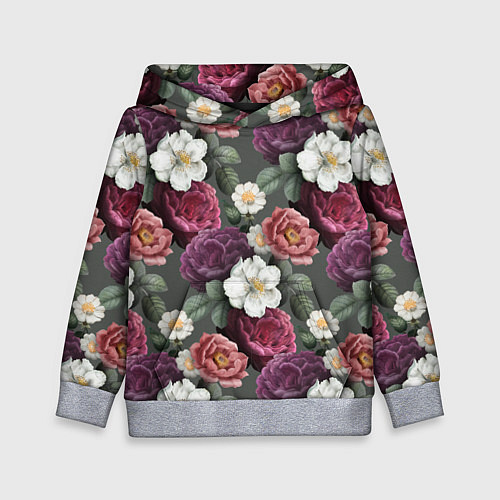Детская толстовка Bouquet of flowers pattern / 3D-Меланж – фото 1
