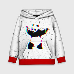 Толстовка-худи детская Banksy Panda with guns Бэнкси, цвет: 3D-красный